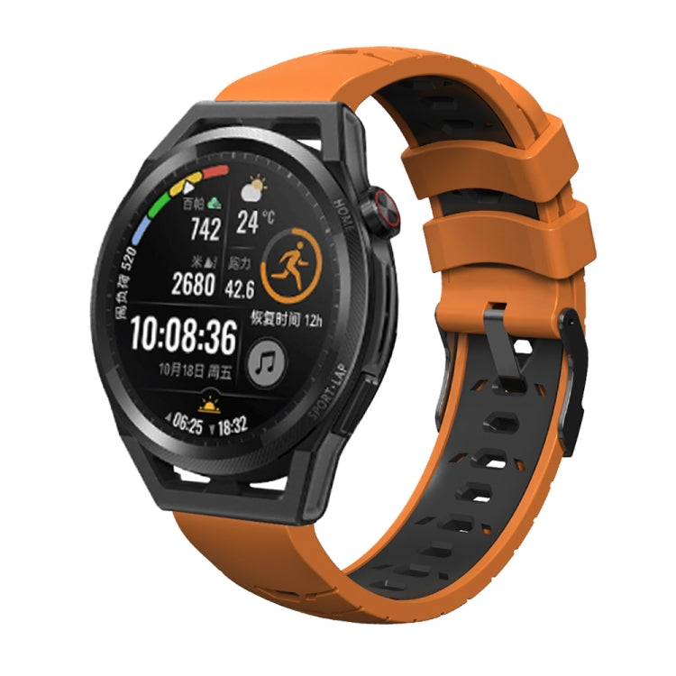 Trapezoidal Three-row Hole Silicone Watch Band, For Huawei Watch GT Runner