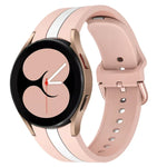 Dây đồng hồ silicone ba sọc dọc hai màu, Dành cho Samsung Galaxy Watch4 40/44mm / Watch4 Classic 42/46mm