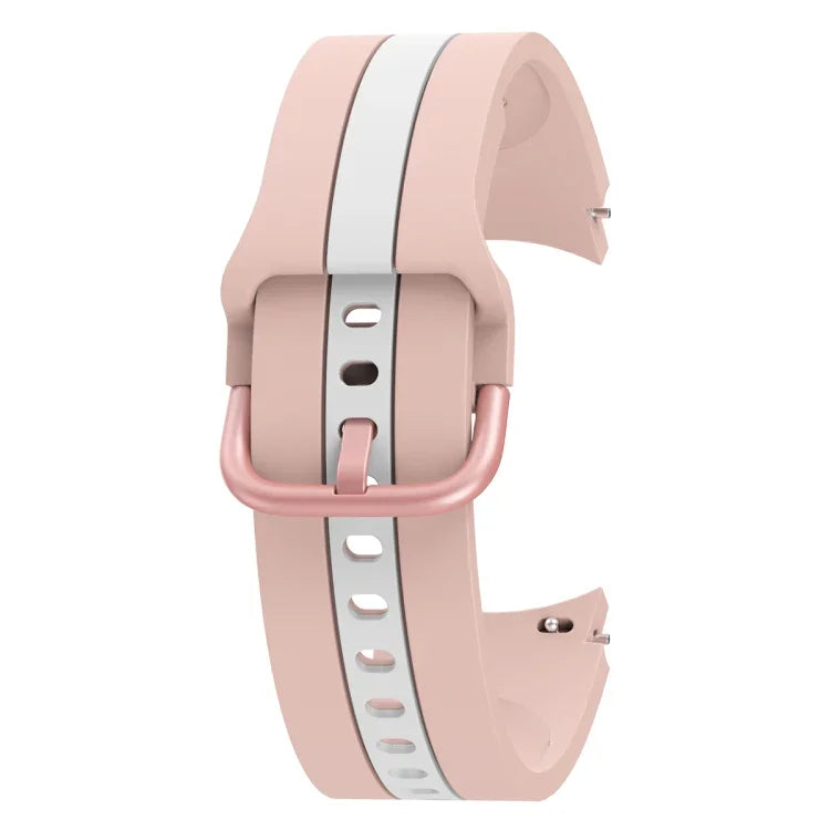 Dây đồng hồ silicone ba sọc dọc hai màu, Dành cho Samsung Galaxy Watch4 40/44mm / Watch4 Classic 42/46mm