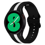 Dây đồng hồ silicone ba sọc dọc hai màu, Dành cho Samsung Galaxy Watch4 40/44mm / Watch4 Classic 42/46mm