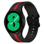 Dây đồng hồ silicone ba sọc dọc hai màu, Dành cho Samsung Galaxy Watch4 40/44mm / Watch4 Classic 42/46mm