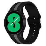 Dây đồng hồ silicone ba sọc dọc hai màu, Dành cho Samsung Galaxy Watch4 40/44mm / Watch4 Classic 42/46mm