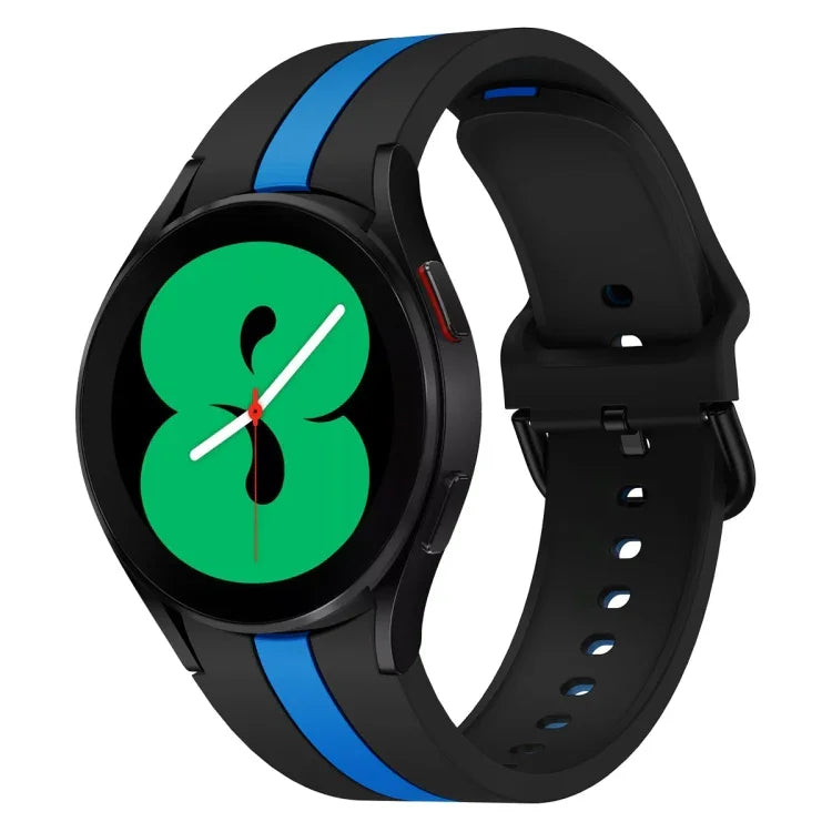 Dây đồng hồ silicone ba sọc dọc hai màu, Dành cho Samsung Galaxy Watch4 40/44mm / Watch4 Classic 42/46mm