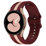 Dây đồng hồ silicone ba sọc dọc hai màu, Dành cho Samsung Galaxy Watch4 40/44mm / Watch4 Classic 42/46mm