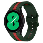 Dây đồng hồ silicone ba sọc dọc hai màu, Dành cho Samsung Galaxy Watch4 40/44mm / Watch4 Classic 42/46mm