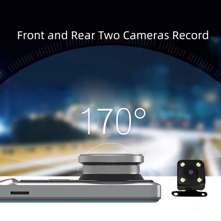 Anytek A60 Camera hành trình ô tô màn hình IPS 4 inch HD 1080P góc rộng 170 độ, camera kép ADAS, A60