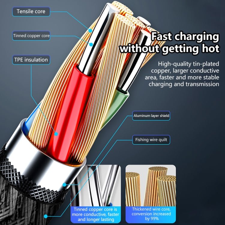 Cáp sạc USB 5A Beauty Tattoo, chiều dài cáp: 1m, USB-C / Type-C, Micro USB, 8 Pin
