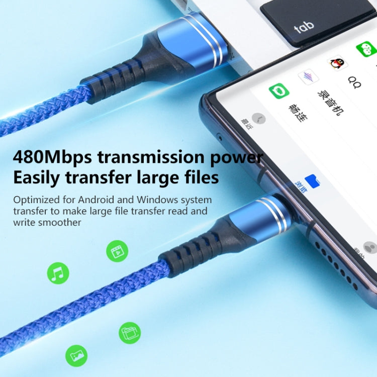 Cáp sạc USB kiểu dệt 6A, chiều dài cáp: 1m, USB-C / Type-C, Micro USB, 8 Pin