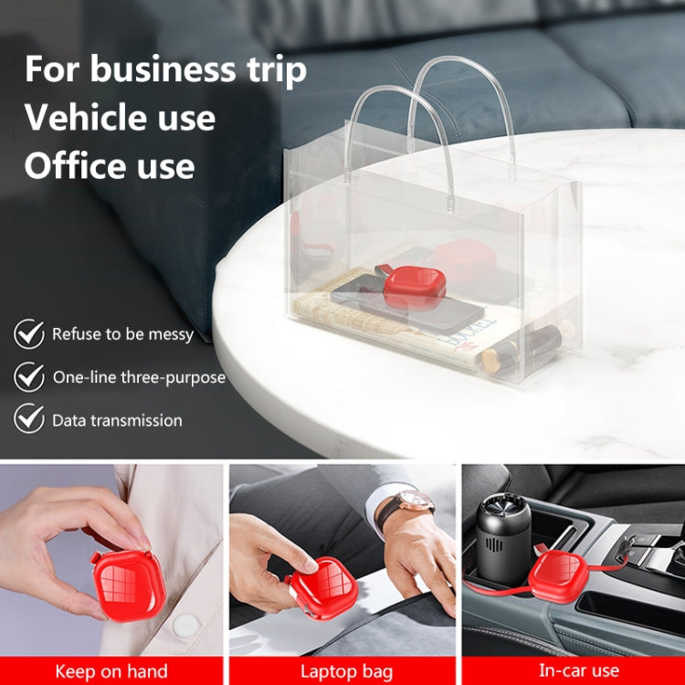 Cáp sạc kéo dài 3 trong 1 USB sang 8 Pin + Micro USB + USB-C / Type-C kèm giá đỡ điện thoại
