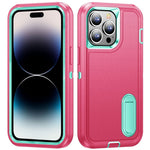 3 in 1 Rugged Holder Phone Case, For iPhone 14, For iPhone 14 Plus, For iPhone 14 Pro, For iPhone 14 Pro Max