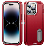 3 in 1 Rugged Holder Phone Case, For iPhone 14, For iPhone 14 Plus, For iPhone 14 Pro, For iPhone 14 Pro Max