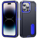 3 in 1 Rugged Holder Phone Case, For iPhone 14, For iPhone 14 Plus, For iPhone 14 Pro, For iPhone 14 Pro Max