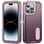 3 in 1 Rugged Holder Phone Case, For iPhone 14, For iPhone 14 Plus, For iPhone 14 Pro, For iPhone 14 Pro Max