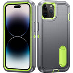 3 in 1 Rugged Holder Phone Case, For iPhone 14, For iPhone 14 Plus, For iPhone 14 Pro, For iPhone 14 Pro Max