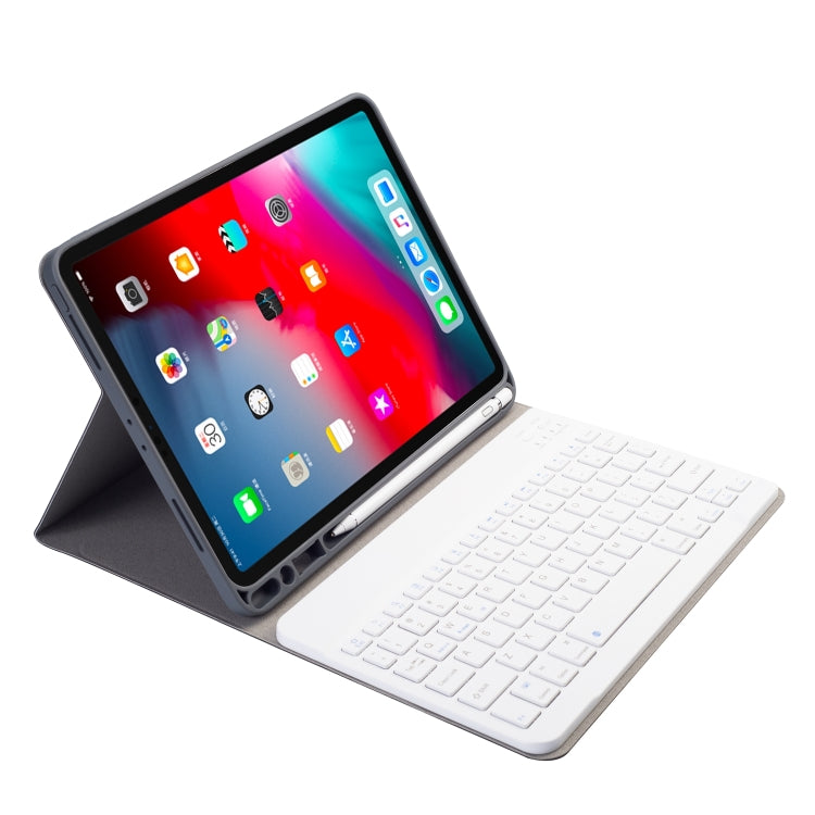 Bao da bàn phím Bluetooth từ tính tháo rời vân vải xoay ngang cho iPad Pro 11 2020 / 2018 có giá đỡ & khe đựng bút, RK11, RK11D có đèn nền