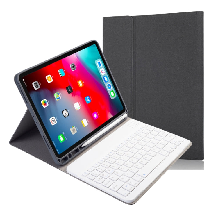 Bao da bàn phím Bluetooth từ tính tháo rời vân vải xoay ngang cho iPad Pro 11 2020 / 2018 có giá đỡ & khe đựng bút, RK11, RK11D có đèn nền