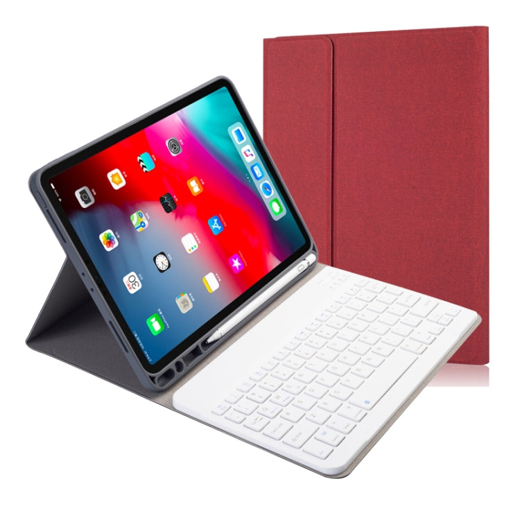 Bao da bàn phím Bluetooth từ tính tháo rời vân vải xoay ngang cho iPad Pro 11 2020 / 2018 có giá đỡ & khe đựng bút, RK11, RK11D có đèn nền