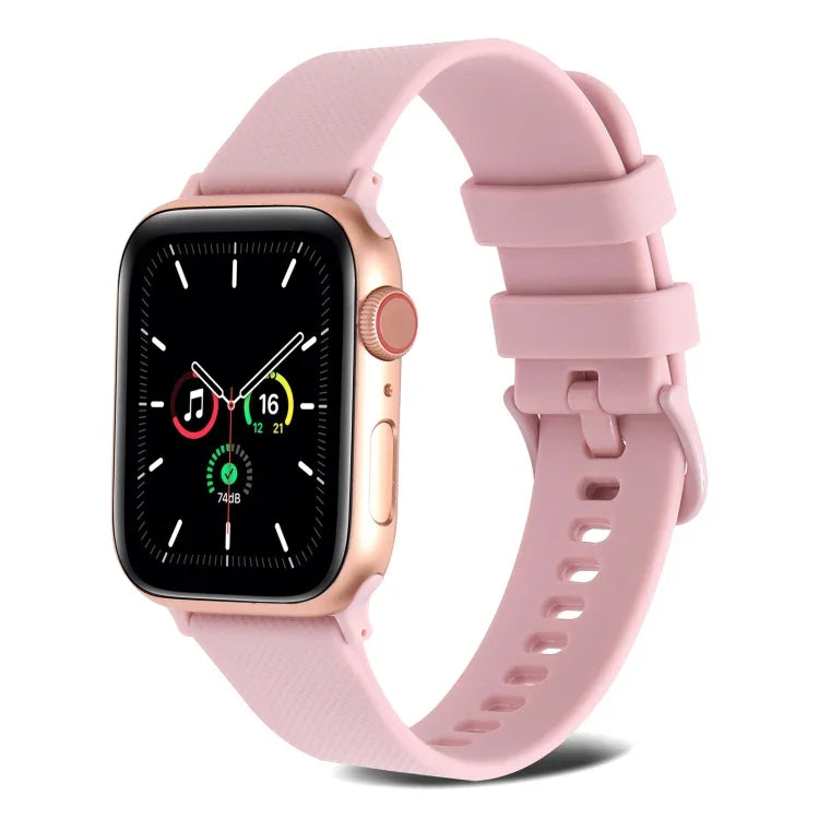 Dây đồng hồ silicone dệt trơn cho Apple Watch Series, 7 41mm / 6&SE&5&4 40mm / 3&2&1 38mm, 7 45mm / 6&SE&5&4 44mm / 3&2&1 42mm
