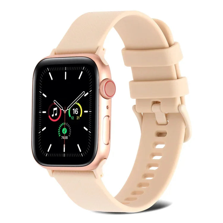 Dây đồng hồ silicone dệt trơn cho Apple Watch Series, 7 41mm / 6&SE&5&4 40mm / 3&2&1 38mm, 7 45mm / 6&SE&5&4 44mm / 3&2&1 42mm