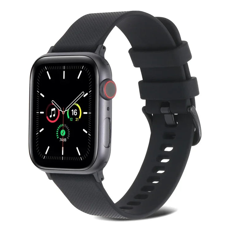 Dây đồng hồ silicone dệt trơn cho Apple Watch Series, 7 41mm / 6&SE&5&4 40mm / 3&2&1 38mm, 7 45mm / 6&SE&5&4 44mm / 3&2&1 42mm