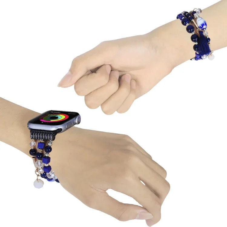 Dây đồng hồ xích hạt tròn cho Apple Watch Series, 7 41mm / 6&SE&5&4 40mm / 3&2&1 38mm, 7 45mm / 6&SE&5&4 44mm / 3&2&1 42mm