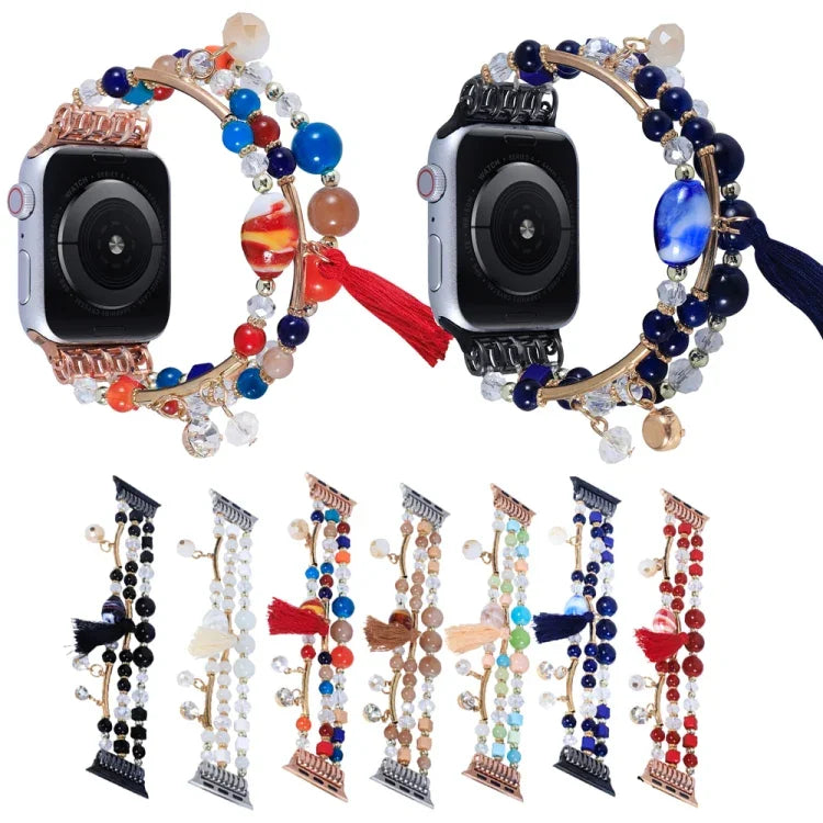 Dây đồng hồ xích hạt tròn cho Apple Watch Series, 7 41mm / 6&SE&5&4 40mm / 3&2&1 38mm, 7 45mm / 6&SE&5&4 44mm / 3&2&1 42mm
