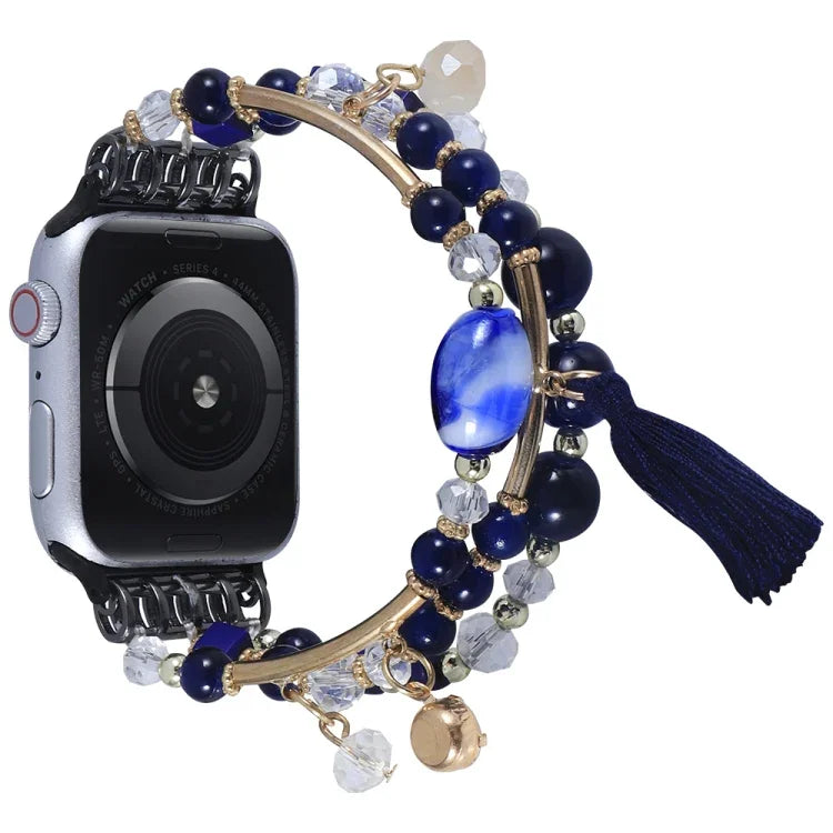 Dây đồng hồ xích hạt tròn cho Apple Watch Series, 7 41mm / 6&SE&5&4 40mm / 3&2&1 38mm, 7 45mm / 6&SE&5&4 44mm / 3&2&1 42mm