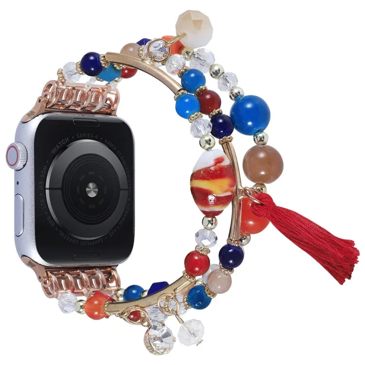Dây đồng hồ xích hạt tròn cho Apple Watch Series, 7 41mm / 6&SE&5&4 40mm / 3&2&1 38mm, 7 45mm / 6&SE&5&4 44mm / 3&2&1 42mm