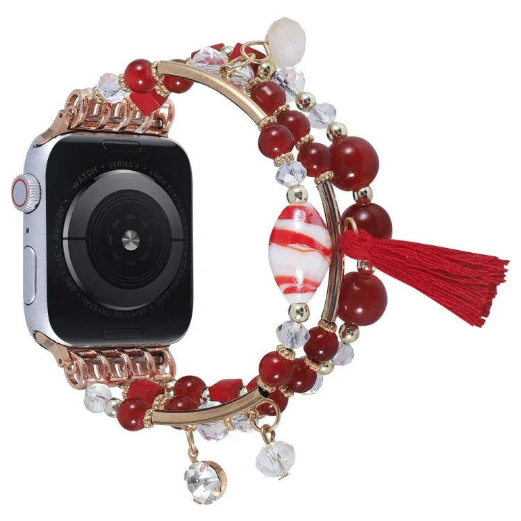 Dây đồng hồ xích hạt tròn cho Apple Watch Series, 7 41mm / 6&SE&5&4 40mm / 3&2&1 38mm, 7 45mm / 6&SE&5&4 44mm / 3&2&1 42mm