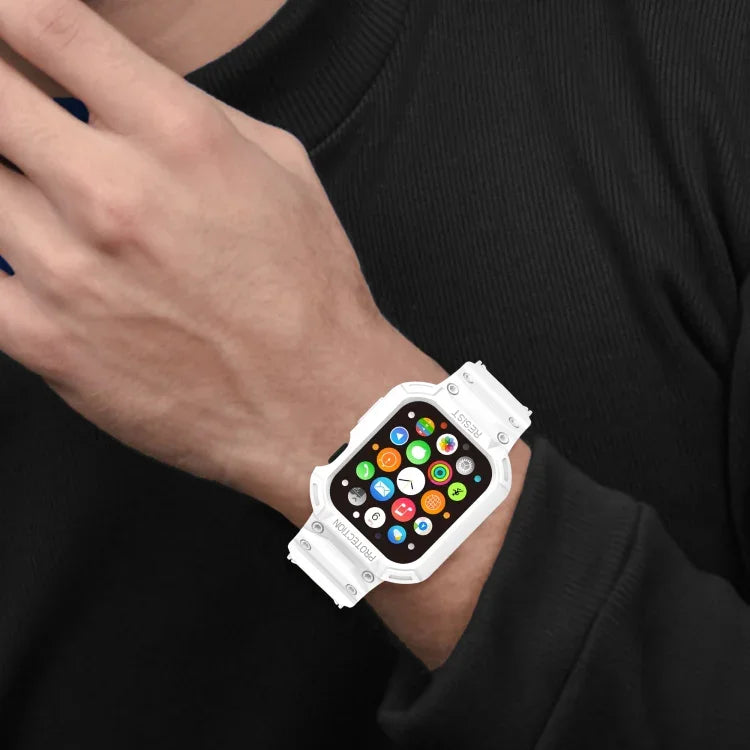 Dây đồng hồ TPU tích hợp cho Apple Watch Series, 7 41mm / 6&SE&5&4 40mm / 3&2&1 38mm, 7 45mm / 6&SE&5&4 44mm / 3&2&1 42mm
