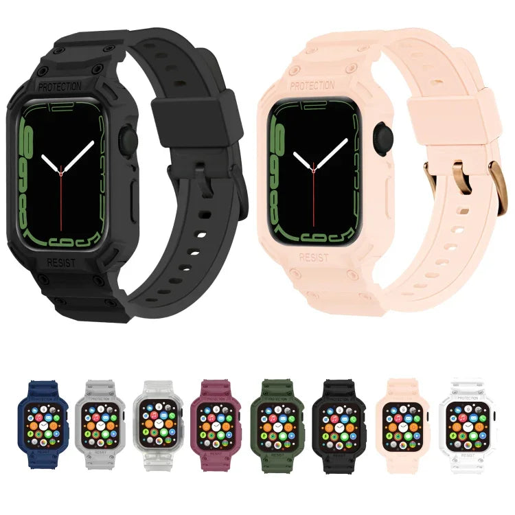 Dây đồng hồ TPU tích hợp cho Apple Watch Series, 7 41mm / 6&SE&5&4 40mm / 3&2&1 38mm, 7 45mm / 6&SE&5&4 44mm / 3&2&1 42mm