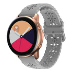 Dây đồng hồ silicone rỗng hình hoa mận, Dành cho Samsung Galaxy Watch4 20mm, Dành cho Huawei Watch GT 3 Pro 22mm