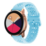 Dây đồng hồ silicone rỗng hình hoa mận, Dành cho Samsung Galaxy Watch4 20mm, Dành cho Huawei Watch GT 3 Pro 22mm