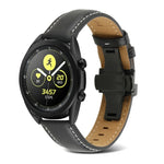 Dây đồng hồ da thật khâu khóa bướm, Dành cho Samsung Galaxy Watch4 20mm, Dành cho Huawei Watch GT 3 Pro 22mm