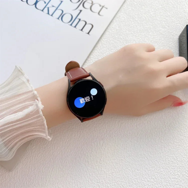 Dây đồng hồ da thật khâu khóa bướm, Dành cho Samsung Galaxy Watch4 20mm, Dành cho Huawei Watch GT 3 Pro 22mm