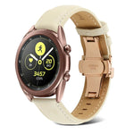 Dây đồng hồ da thật khâu khóa bướm, Dành cho Samsung Galaxy Watch4 20mm, Dành cho Huawei Watch GT 3 Pro 22mm