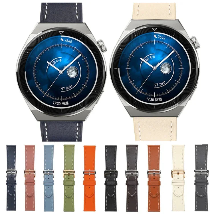 Dây đồng hồ da thật dệt trơn, Dành cho Samsung Galaxy Watch4 20mm, Dành cho Huawei Watch GT 3 Pro 22mm