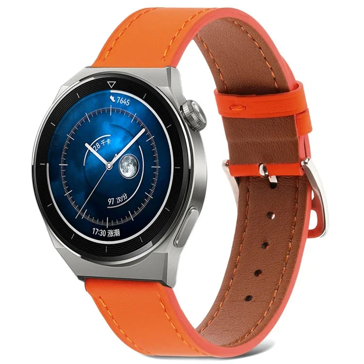 Dây đồng hồ da thật dệt trơn, Dành cho Samsung Galaxy Watch4 20mm, Dành cho Huawei Watch GT 3 Pro 22mm