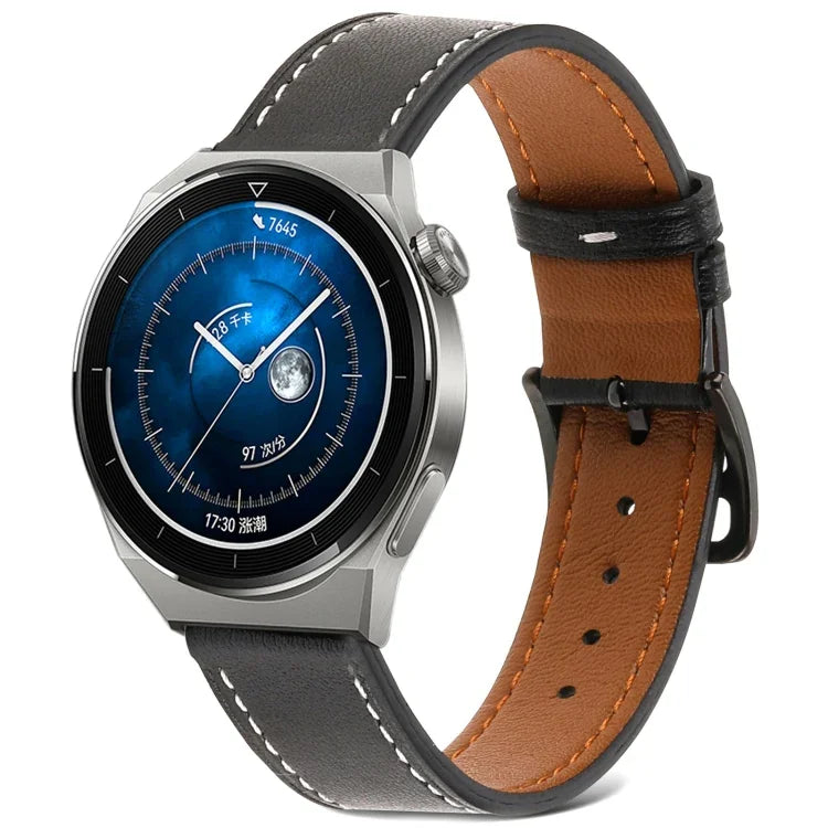 Dây đồng hồ da thật dệt trơn, Dành cho Samsung Galaxy Watch4 20mm, Dành cho Huawei Watch GT 3 Pro 22mm