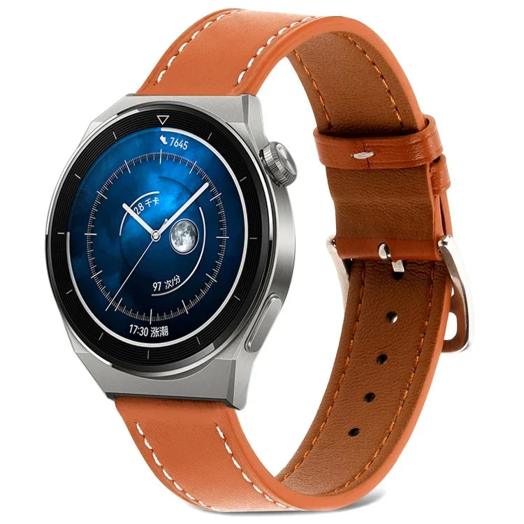 Dây đồng hồ da thật dệt trơn, Dành cho Samsung Galaxy Watch4 20mm, Dành cho Huawei Watch GT 3 Pro 22mm