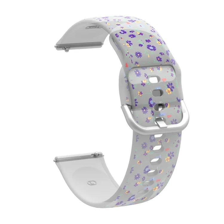 Dây đồng hồ silicone TPU trong suốt in họa tiết, Dành cho Samsung Galaxy Watch4 20mm, Dành cho Huawei Watch GT 3 Pro 22mm