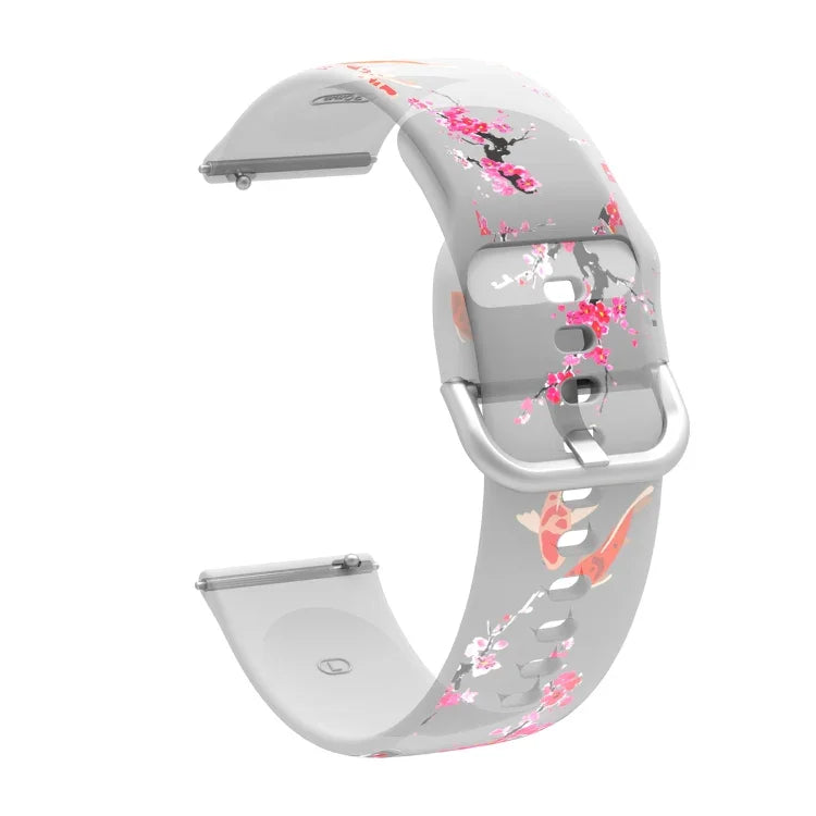 Dây đồng hồ silicone TPU trong suốt in họa tiết, Dành cho Samsung Galaxy Watch4 20mm, Dành cho Huawei Watch GT 3 Pro 22mm