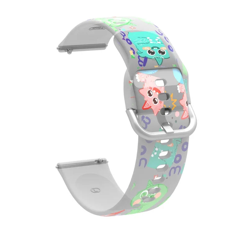 Dây đồng hồ silicone TPU trong suốt in họa tiết, Dành cho Samsung Galaxy Watch4 20mm, Dành cho Huawei Watch GT 3 Pro 22mm