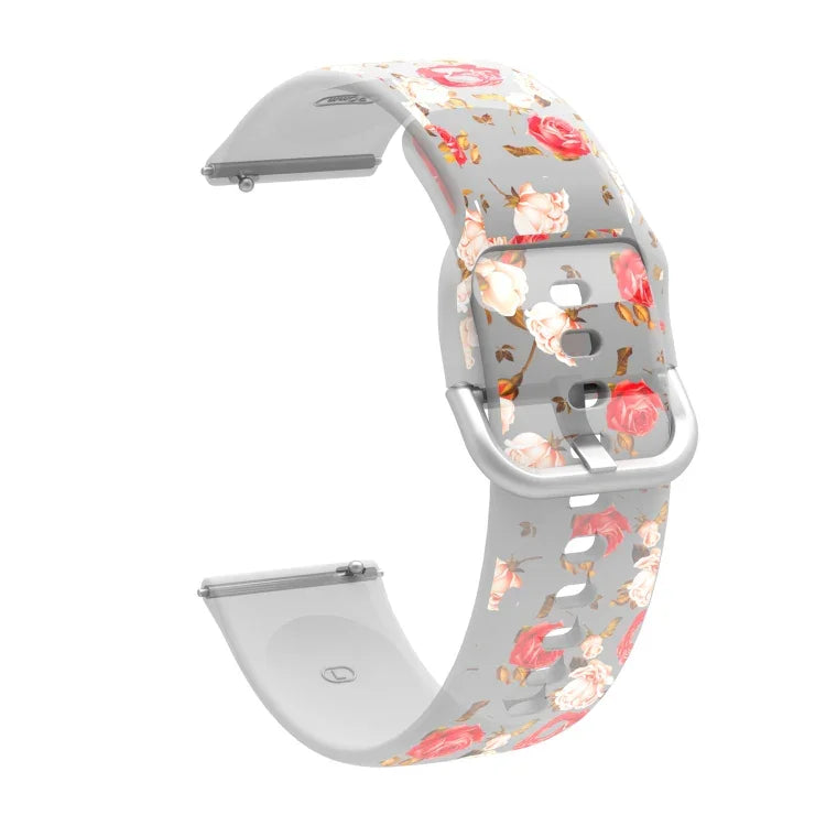 Dây đồng hồ silicone TPU trong suốt in họa tiết, Dành cho Samsung Galaxy Watch4 20mm, Dành cho Huawei Watch GT 3 Pro 22mm