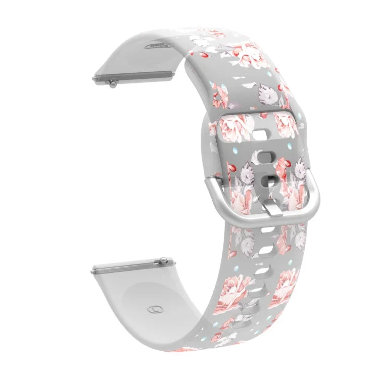 Dây đồng hồ silicone TPU trong suốt in họa tiết, Dành cho Samsung Galaxy Watch4 20mm, Dành cho Huawei Watch GT 3 Pro 22mm