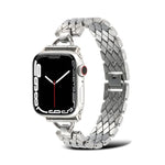 Dây đồng hồ kim loại hình thoi dạng D cho Apple Watch Series, 7 45mm / 6&SE&5&4 44mm / 3&2&1 42mm, 7 41mm / 6&SE&5&4 40mm / 3&2&1 38mm