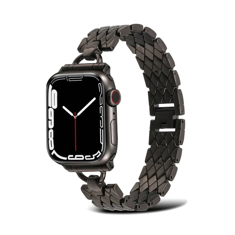 Dây đồng hồ kim loại hình thoi dạng D cho Apple Watch Series, 7 45mm / 6&SE&5&4 44mm / 3&2&1 42mm, 7 41mm / 6&SE&5&4 40mm / 3&2&1 38mm