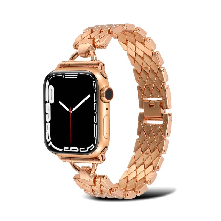 Dây đồng hồ kim loại hình thoi dạng D cho Apple Watch Series, 7 45mm / 6&SE&5&4 44mm / 3&2&1 42mm, 7 41mm / 6&SE&5&4 40mm / 3&2&1 38mm