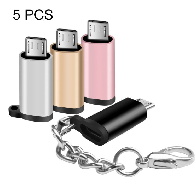 5 PCS USB-C / Type-C Female to Micro USB Male Connector Adapter Random Color Delivery, USB-C / Type-C Female