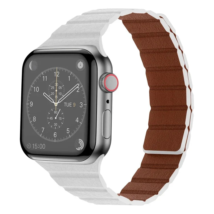 Dây đồng hồ da nam châm mạnh cho Apple Watch Series, 7 41mm / 6&SE&5&4 40mm / 3&2&1 38mm, 7 45mm / 6&SE&5&4 44mm / 3&2&1 42mm